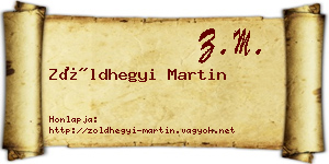 Zöldhegyi Martin névjegykártya